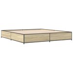 vidaXL Cadre de lit chêne sonoma 200x200 cm bois d'ingénierie et métal
