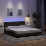 vidaXL Cadre de lit sans matelas marron foncé 180x200 cm tissu