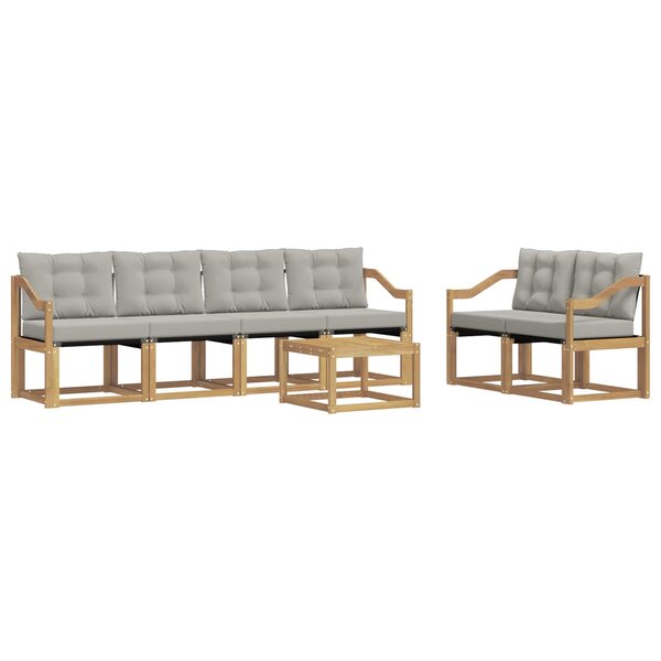 vidaXL Ensemble de canapés d'extérieur 7 pc Blanc et gris clair