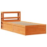 vidaXL Cadre de lit avec tête de lit cire marron 75x190 cm bois de pin
