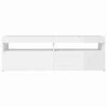 vidaXL Meuble TV avec lumières LED blanc brillant 120x35x40 cm