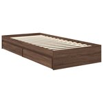 vidaXL Lit de Rangement Chêne brun 90 x 200 cm Bois d'ingénierie