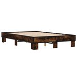vidaXL Cadre de lit sans matelas chêne fumé 135x190 cm