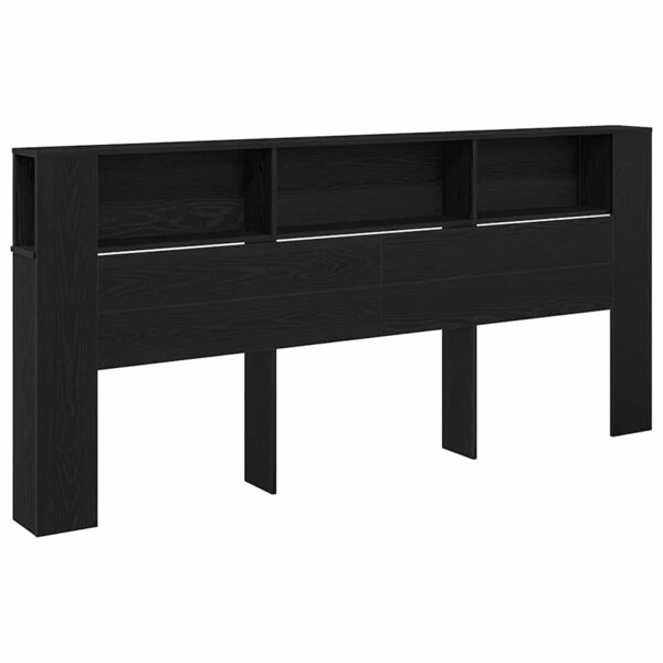 vidaXL Cabinet de Tête de Lit Chêne noir 220 x 18 5 x 102 5 cm