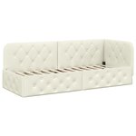 vidaXL Cadre de lit d'angle Crème 80 x 200 cm Velours