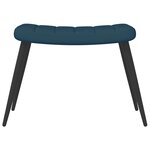 vidaXL Chaise de relaxation avec tabouret Bleu Velours