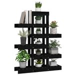 vidaXL Support à plantes Noir 85x25x109 5 cm Bois massif de pin