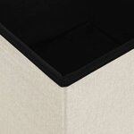 vidaXL Tabouret de rangement pliable Blanc crème Faux lin