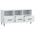 vidaXL Meuble TV Blanc 102 x 34 5 x 50 cm Bois d'ingénierie