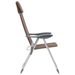 vidaXL Chaises de camping pliables lot de 2 Marron Aluminium