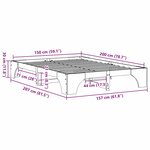 vidaXL Cadre de lit Blanc 150 x 200 cm Pin massif