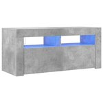 vidaXL Meuble TV avec lumières LED gris béton 90x35x40 cm