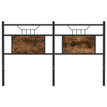 vidaXL Tête de lit chêne fumé 137 cm bois d'ingénierie et acier