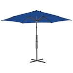 vidaXL Parasol de jardin avec mât en acier bleu 300x230 cm