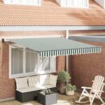 Store rétractable manuel vidaXL vert et blanc 300x250 cm