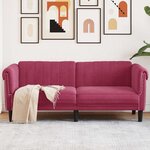 vidaXL Canapé à 2 places rouge bordeaux velours