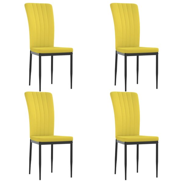 vidaXL Chaises à manger lot de 4 Jaune moutarde Velours
