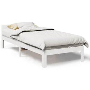 vidaXL Cadre de lit sans matelas blanc 90x200 cm bois de pin massif