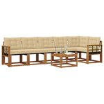 vidaXL Ensemble de canapés d'extérieur 7 Pièces Naturel et Beige