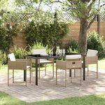 vidaXL Ensemble de salle à manger pour jardin 5 Pièces Beige Poly rotin