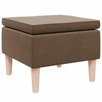 vidaXL Tabouret avec pieds en bois Marron Tissu