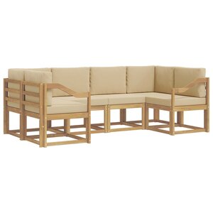 vidaXL Ensemble de canapés d'extérieur 6 Pièces Blanc et Beige