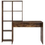 vidaXL Bureau Chêne fumé 138 5 x 55 x 143 cm Bois d'ingénierie