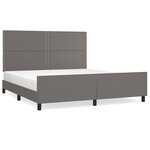vidaXL Cadre de lit sans matelas gris similicuir