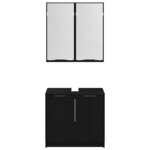 vidaXL Ensemble de Meubles de Salle de Bain 2 Pièces Chêne noir
