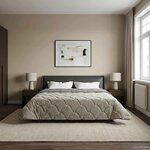 vidaXL Duvet complet toute l'année Matelassé Gris clair 240 x 260 cm