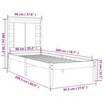 vidaXL Cadre de lit Bois de pin massif 90x200 cm