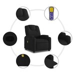 vidaXL Fauteuil inclinable de massage en tissu noir