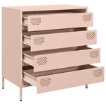 vidaXL Buffet rose 68x39x73 5 cm acier laminé à froid
