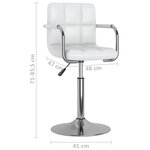 vidaXL Chaises pivotantes à manger lot de 2 blanc similicuir