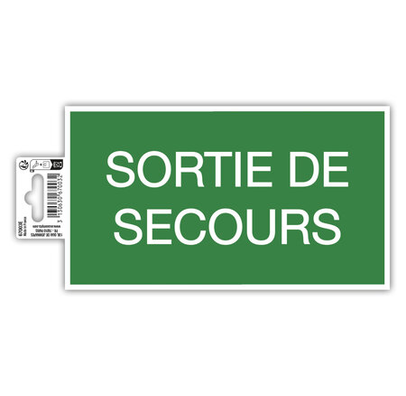 Panneau Pvc Adhésif Antidérapant Issue De Secours 20x11 Cm - Vert - Exacompta