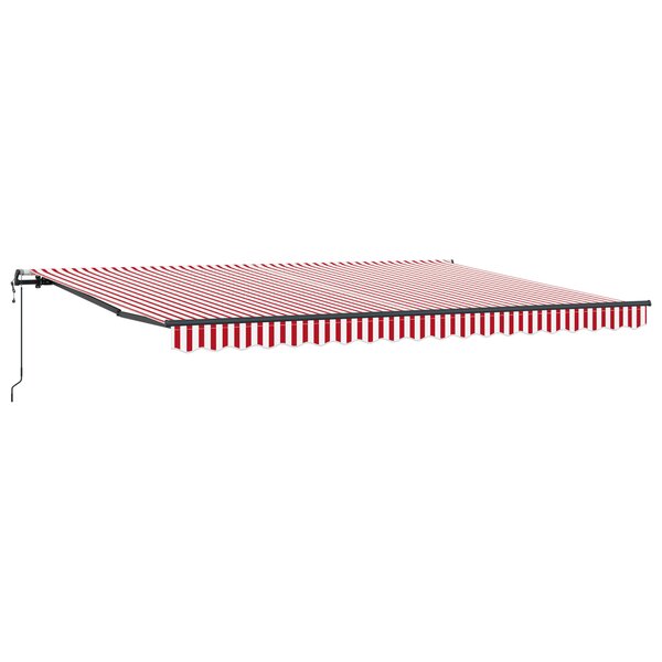 vidaXL Auvent Rétractable Rouge et blanc 450 × 350 cm tissu