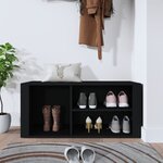 vidaXL Armoire à chaussures Noir 100x35x45 cm Bois d'ingénierie