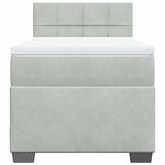 vidaXL Sommier à lattes de lit et matelas Gris clair 90x190 cm Velours