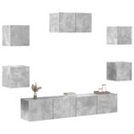 vidaXL Ensemble de meubles TV 7 Pièces Gris béton Bois d'ingénierie