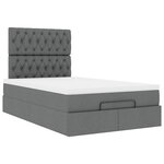 vidaXL Cadre de lit ottoman avec matelas gris foncé 120x190 cm tissu