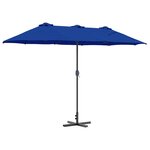 vidaXL Parasol de jardin Bleu 370 x 197 x 239 cm