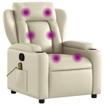 vidaXL Fauteuil de massage inclinable crème similicuir