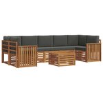 vidaXL Ensemble de canapés d'extérieur 8 pc Naturel et Anthracite