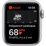 Apple Watch SE GPS + Cellular, 40mm Boîtier en Aluminium Argent avec Bracelet Sport Blanc