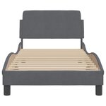 vidaXL Cadre de lit avec tête de lit Gris foncé 90x190 cm Velours