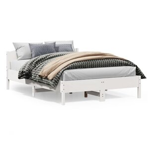 vidaXL Cadre de lit sans matelas blanc 150x200 cm bois de pin massif