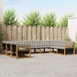 vidaXL Ensemble de canapés d'extérieur 9 Pièces Gris Naturel et Clair