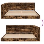 vidaXL Lit avec bibliothèque Chêne fumé 180x200 cm en bois d'ingénierie