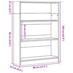 vidaXL Bibliothèque vieux bois 80x24x109 cm bois d'ingénierie