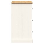 vidaXL Buffet avec tiroirs VIGO 78x40x75 cm blanc bois massif de pin